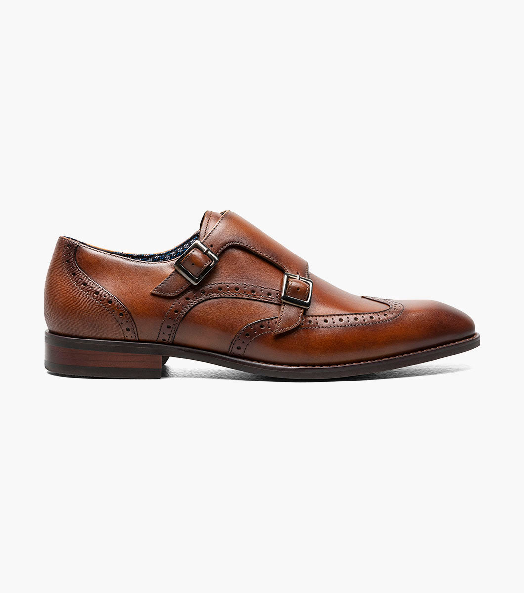 Stacy Adams Karson Wingtip Double Monk Strap