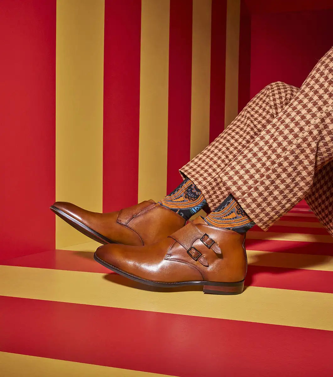 Stacy Adams Kaius Plain Toe Double Monk Strap Boot