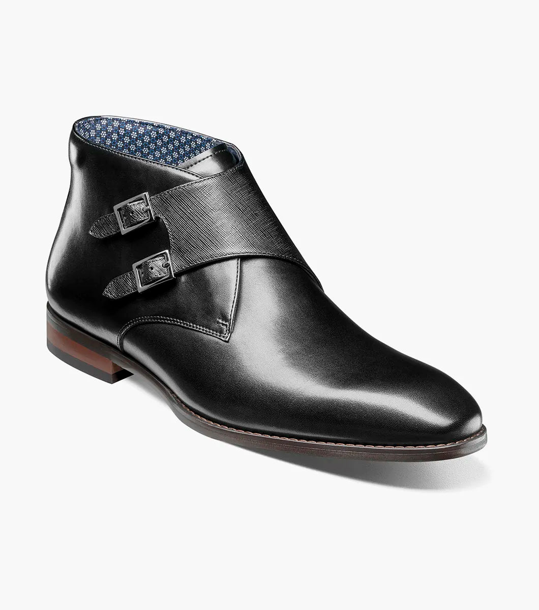 Stacy Adams Kaius Plain Toe Double Monk Strap Boot