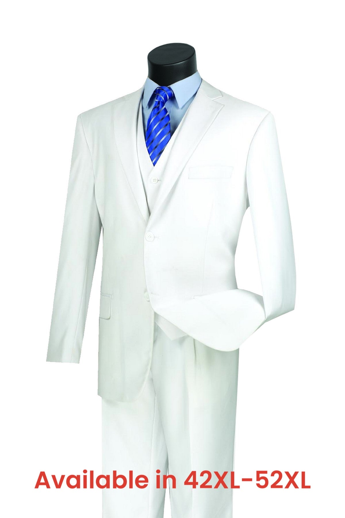 Vinci Classic Fit 3pc Suit (White)