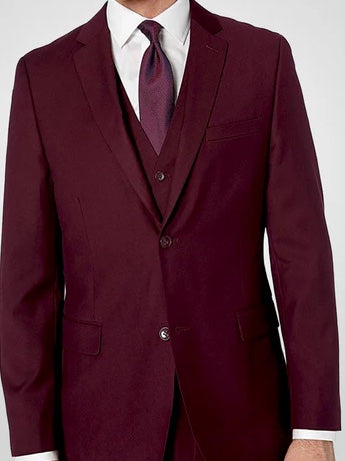 Caravelli 3pc Regular Fit Suit (Burgundy)