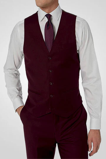Caravelli 3pc Regular Fit Suit (Burgundy)