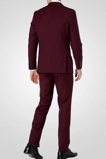 Caravelli 3pc Regular Fit Suit (Burgundy)