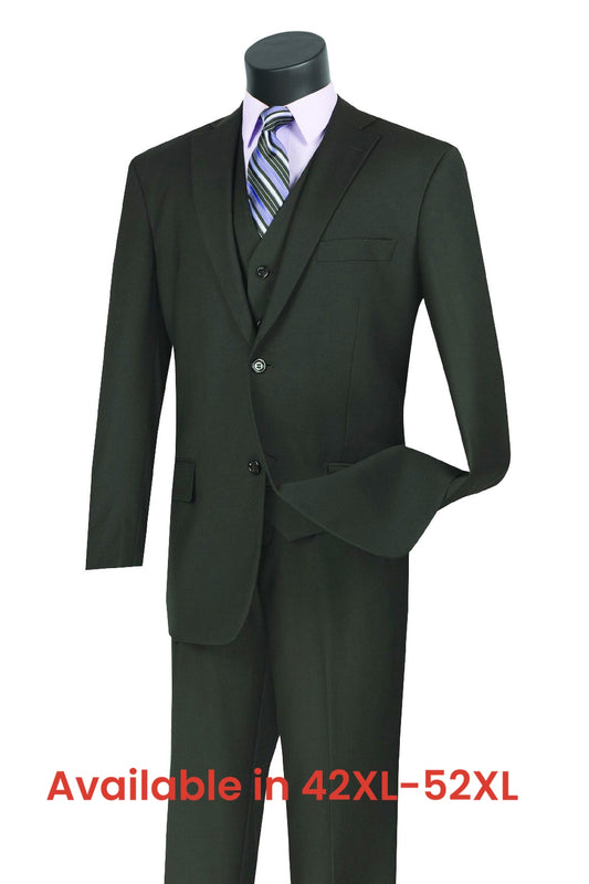 Vinci Classic Fit 3pc Suit (Black)
