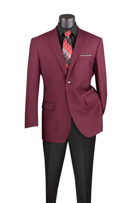 Vinci Regular Fit Sports Coat (Burgundy)