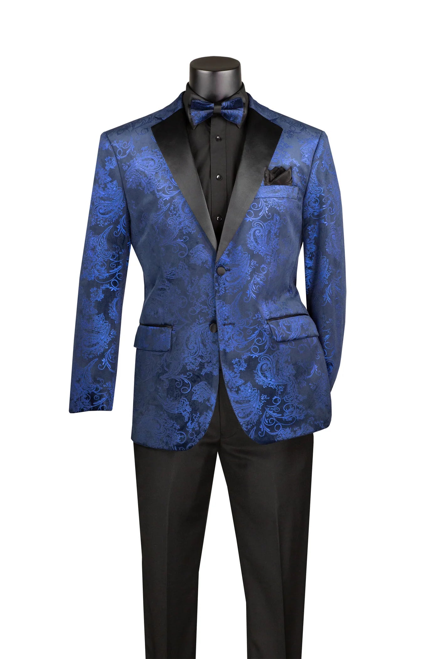 Vinci Modern Fit Fashion Jacket w/Matching Bow Tie
