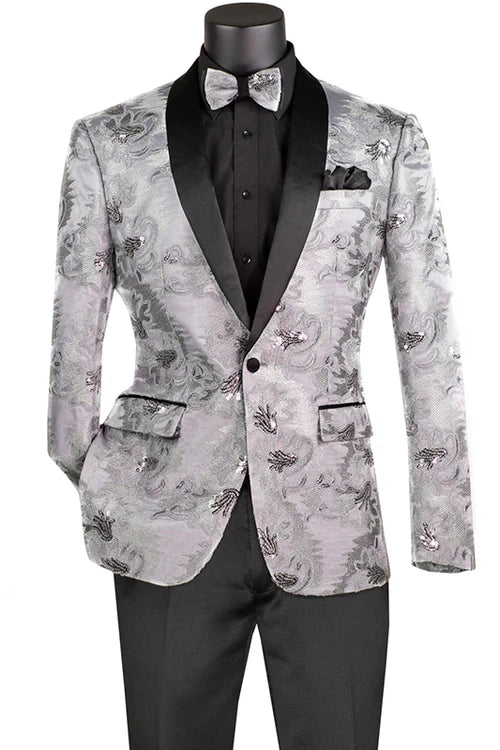 Vinci Slim Fit Fashion Jacket w/Matching Bow Tie