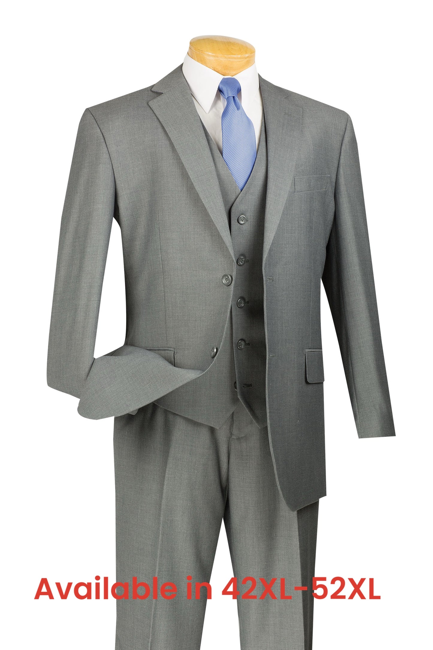 Vinci Classic Fit 3pc Suit (Medium Gray)