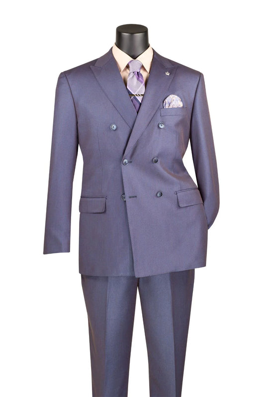 Vinci Classic Fit Double Breasted Suit w/Adjustable Waistband (Dusty Purple)