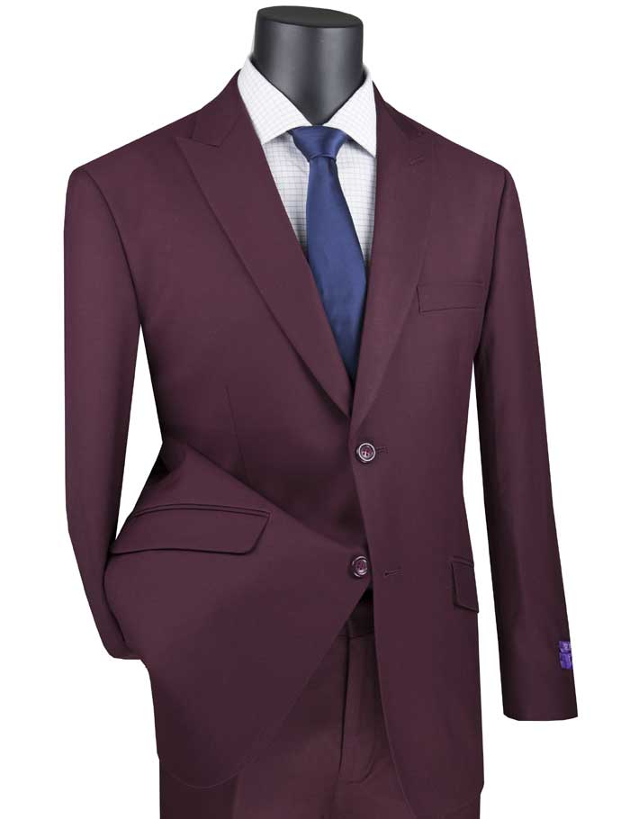 Vinci 2pc Modern Fit Suit (Burgundy)
