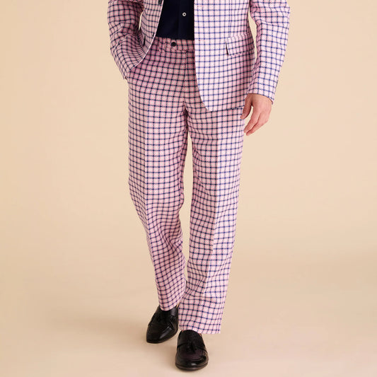 Inserch Houndstooth Linen Pants
