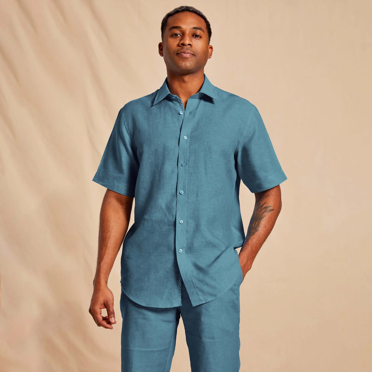 Inserch Short Sleeve Linen Shirt