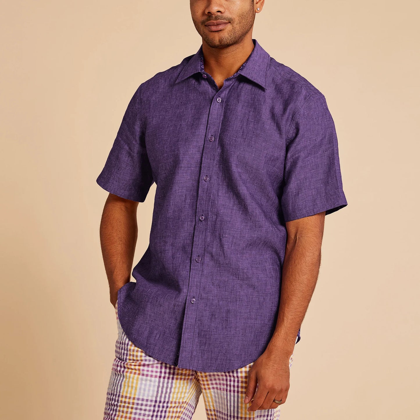 Inserch Short Sleeve Linen Shirt