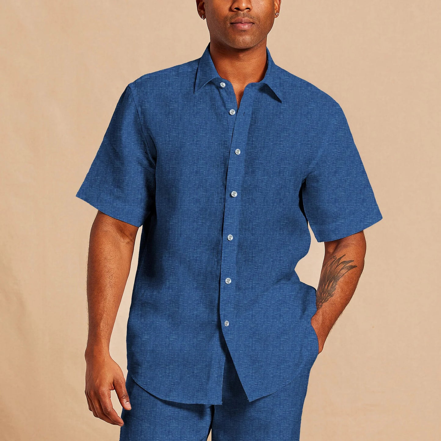 Inserch Short Sleeve Linen Shirt