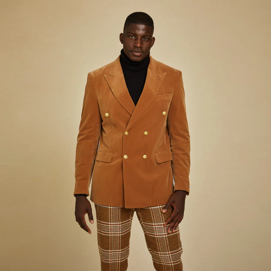 Inserch Double Breasted Velvet Blazer