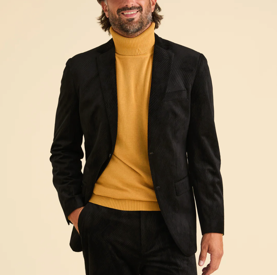 Inserch Velvet Diagonal Pattern Blazer