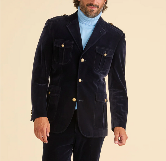Inserch Velvet Military Blazer