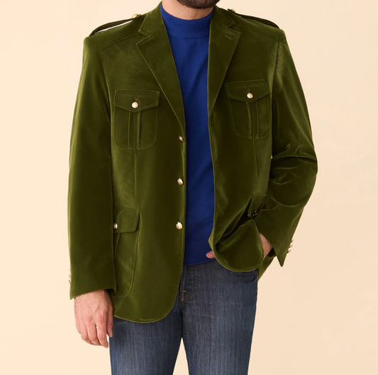 Inserch Velvet Military Blazer