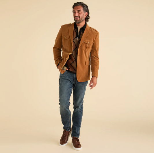 Inserch Velvet Military Blazer