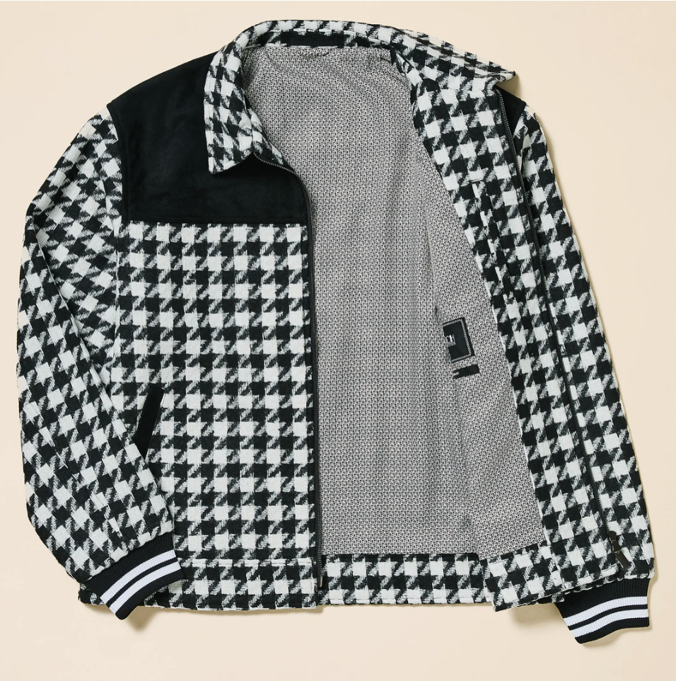 Inserch Houndstooth Bomber Jacket