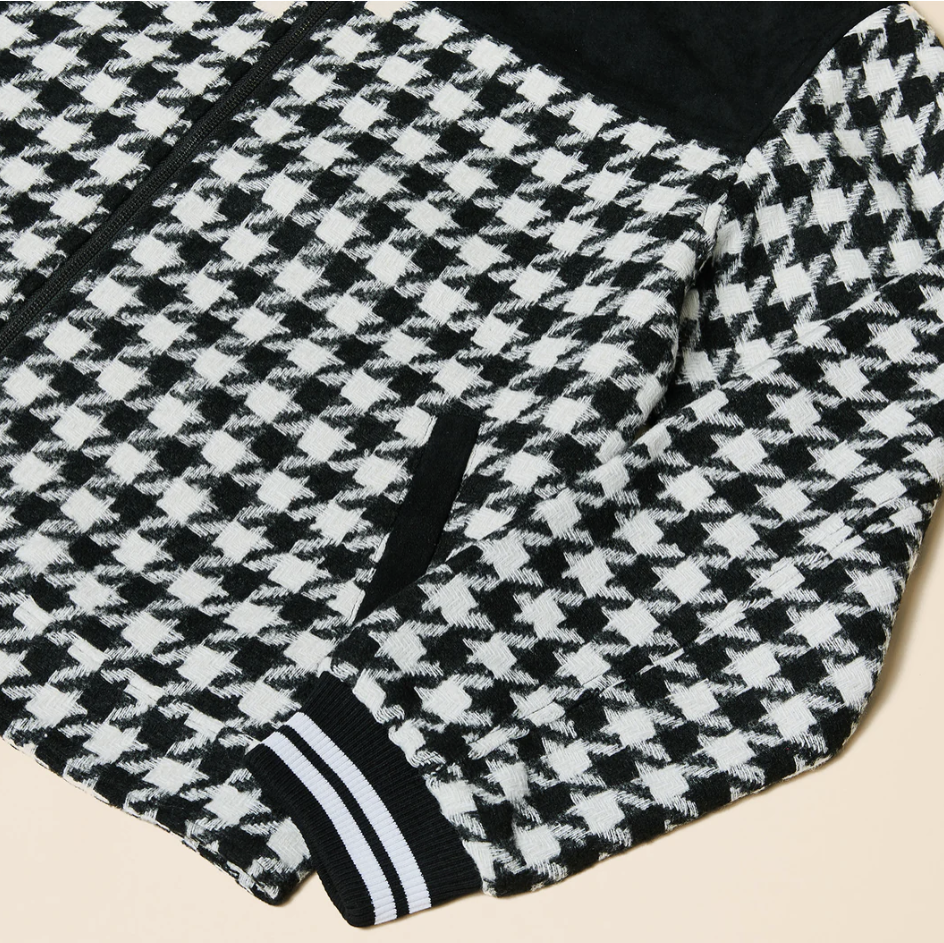 Inserch Houndstooth Bomber Jacket