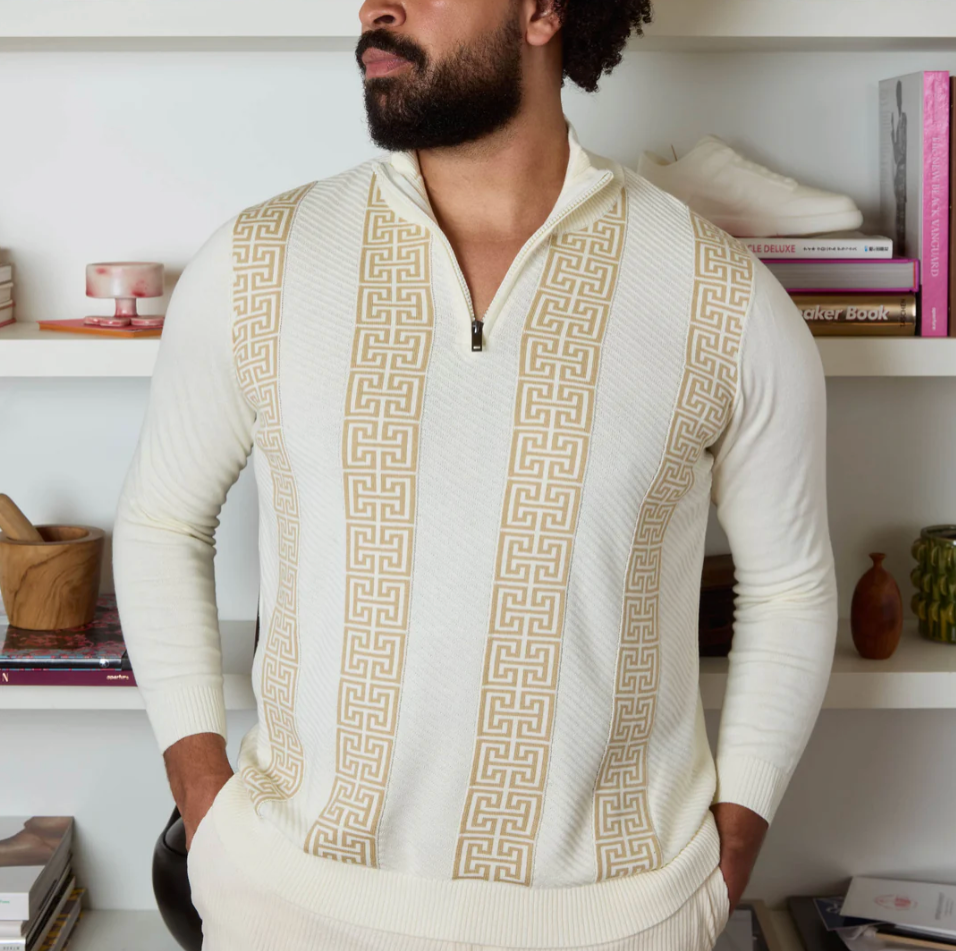 Inserch Grecian Intarsia Half Zip