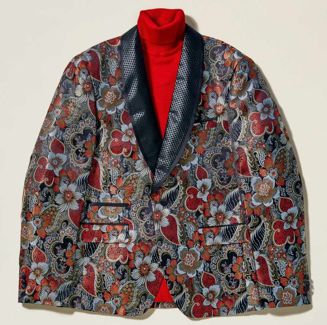 Inserch Floral Jacquard Blazer