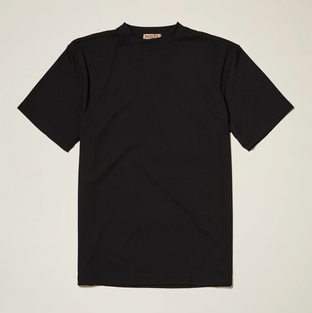 Inserch Rib Crew Neck T-Shirt (Black)