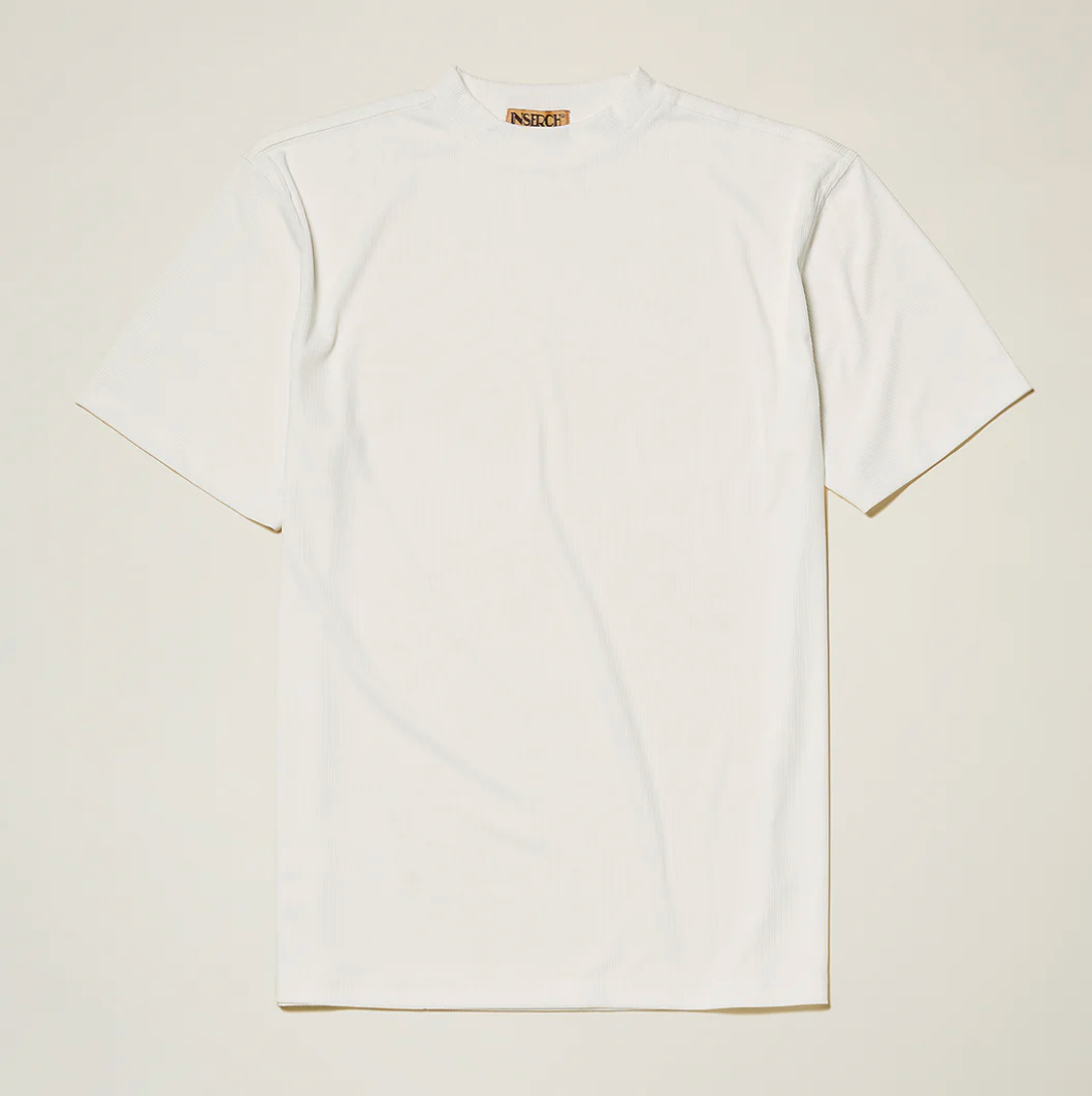 Inserch Rib Crew Neck T-Shirt (White)