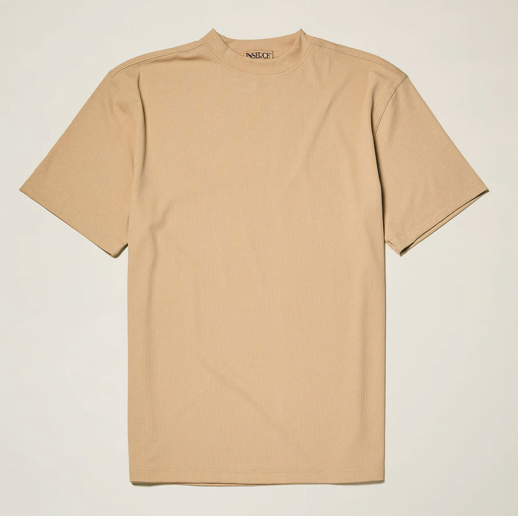 Inserch Rib Crew Neck T-Shirt (Tan)