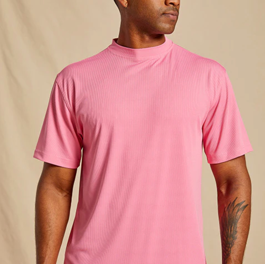 Inserch Rib Crew Neck T-Shirt (Summer Pink)