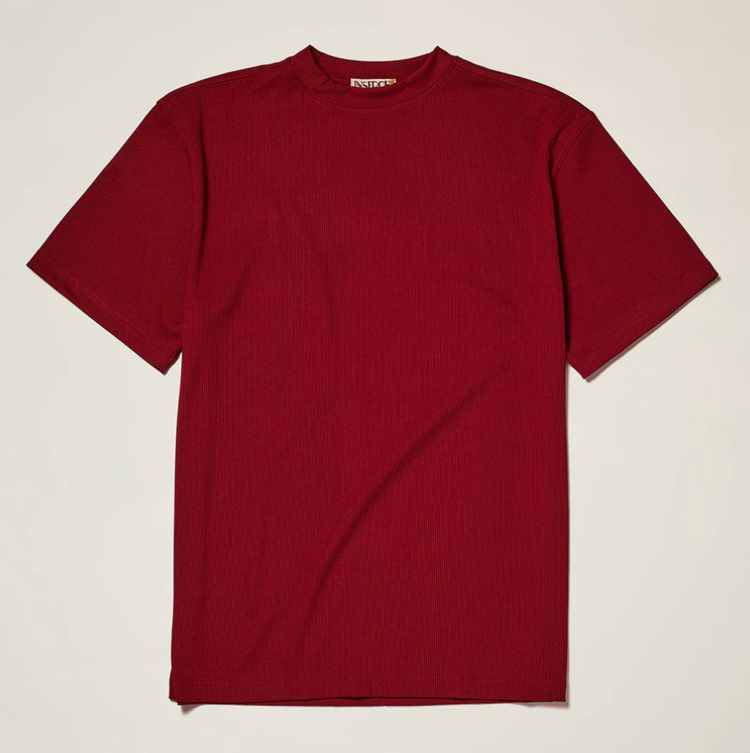 Inserch Rib Crew Neck T-Shirt (Deep Cherry)