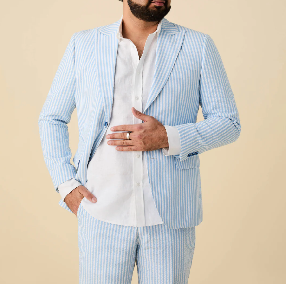 Inserch Seersucker Stripe Blazer