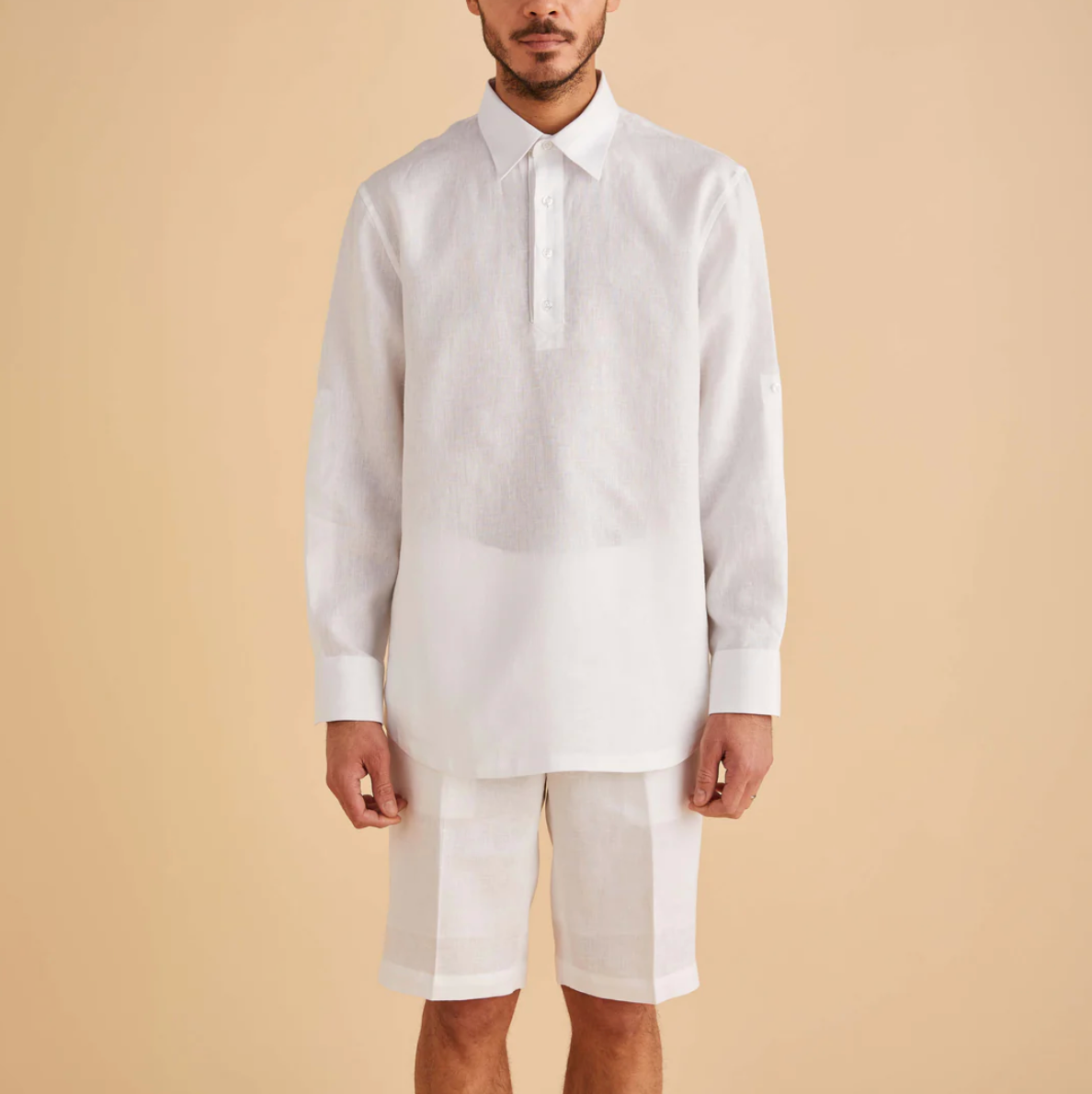 Inserch Long Sleeve Linen Pull Over Shirt