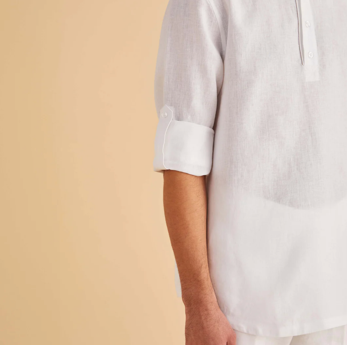 Inserch Long Sleeve Linen Pull Over Shirt