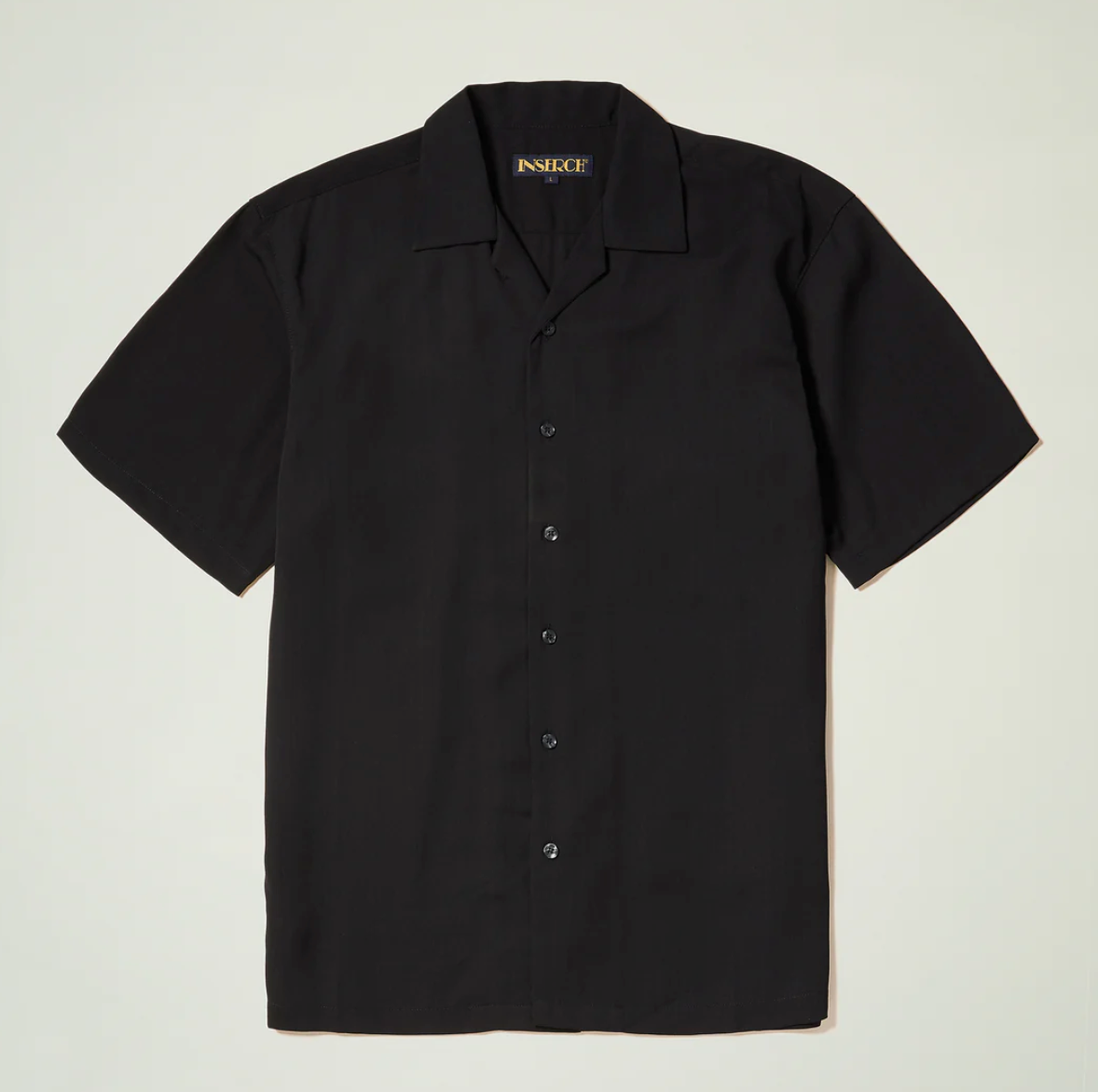 Inserch Crepe Camp Collar Shirt (Black)