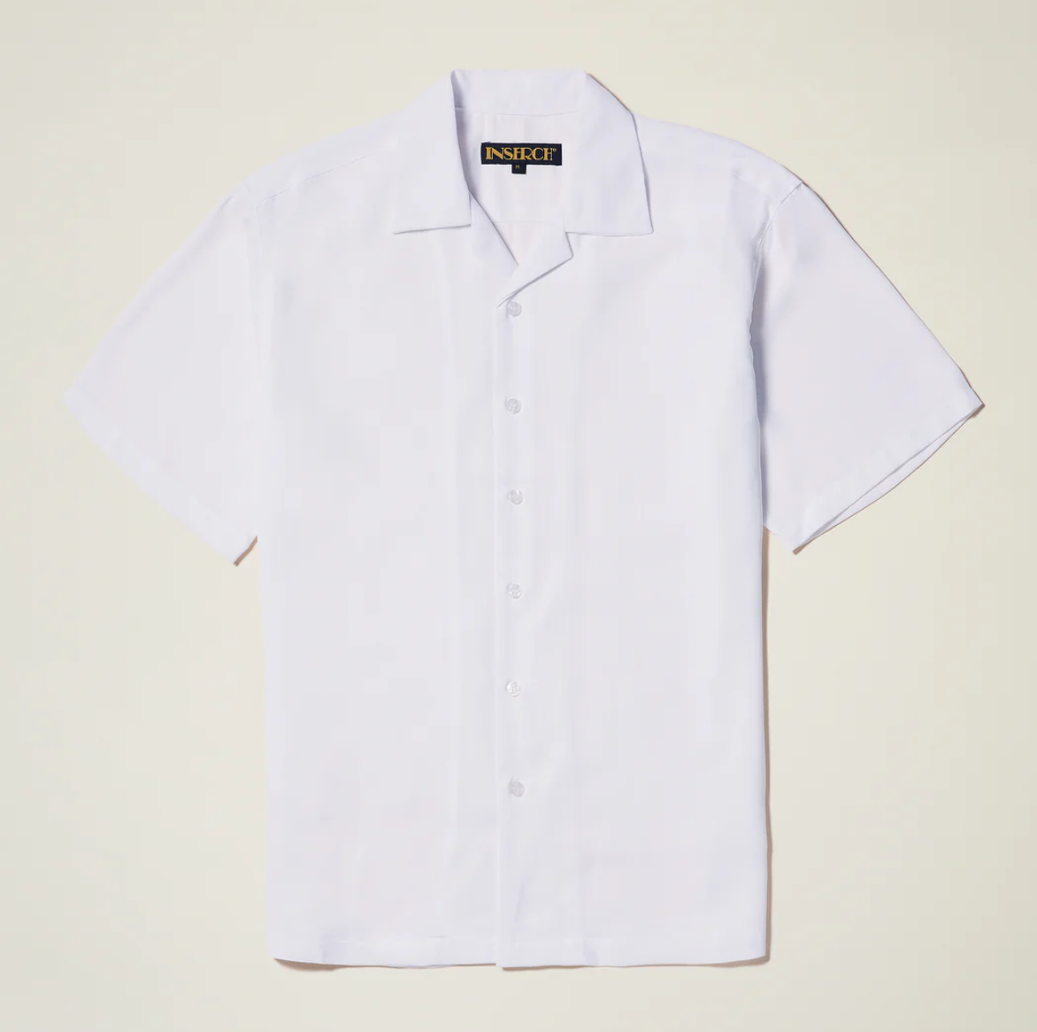 Inserch Crepe Camp Collar Shirt (White)