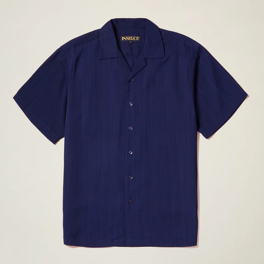 Inserch Crepe Camp Collar Shirt (Navy)