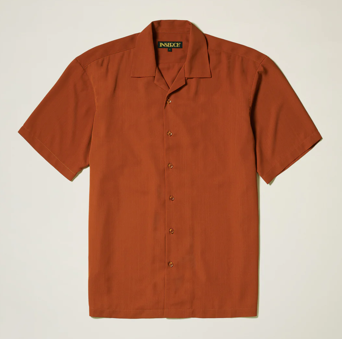 Inserch Crepe Camp Collar Shirt (Burnt Orange)