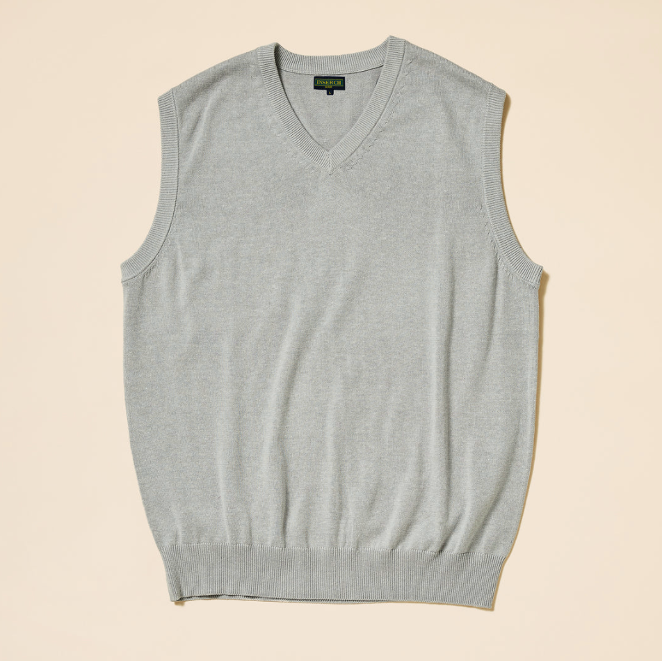 Inserch Cotton Blend V Neck Vest (Grey)
