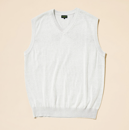 Inserch Cotton Blend V Neck Vest (White)