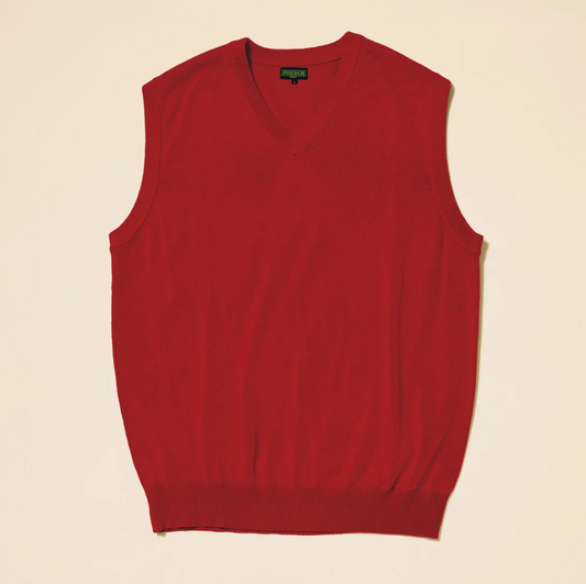Inserch Cotton Blend V Neck Vest (Red)