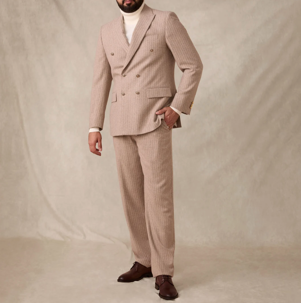 Inserch Stripe Double Breasted Suit