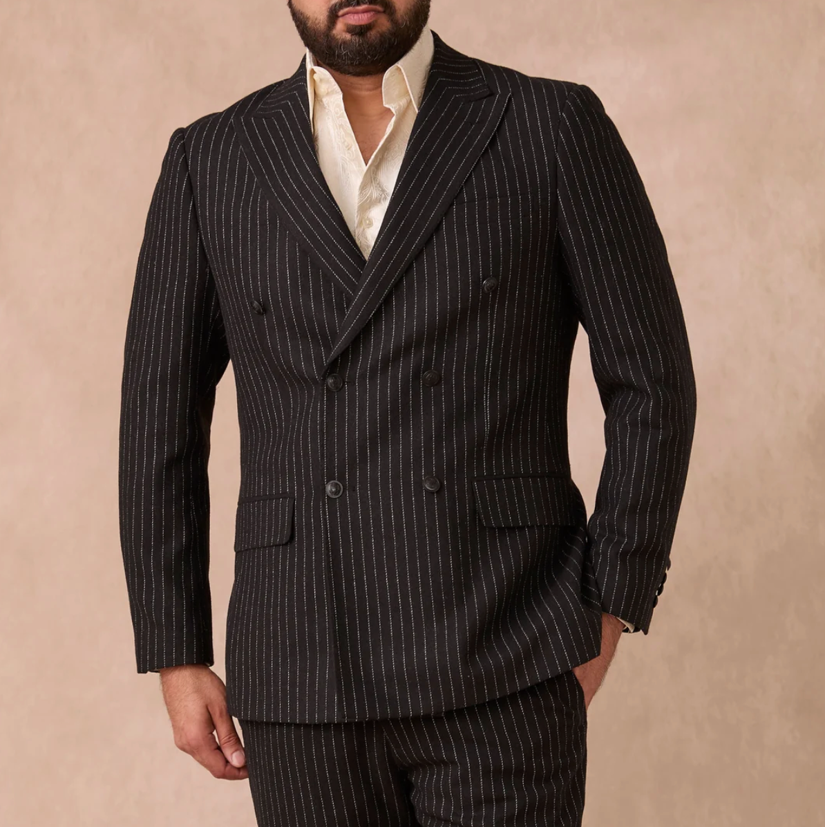 Inserch Stripe Double Breasted Suit