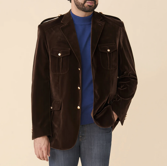 Inserch Velvet Military Blazer