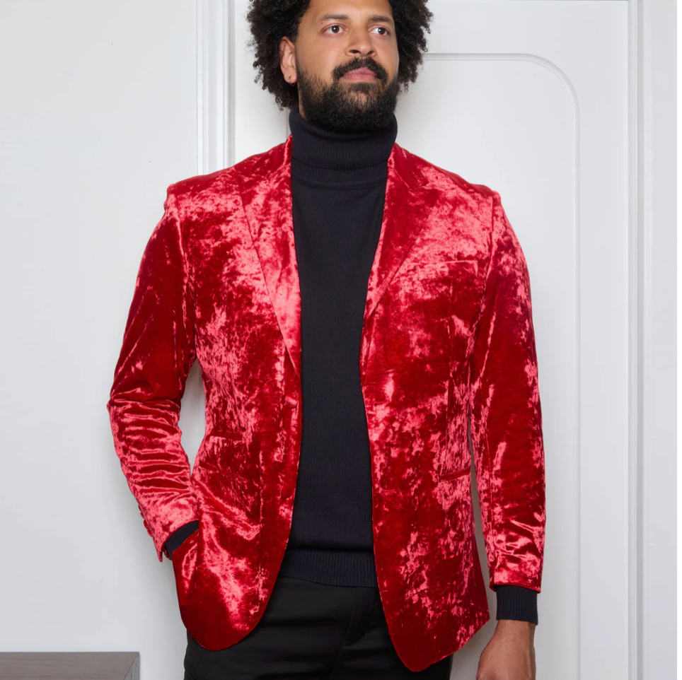 Inserch Crushed Velvet Blazer