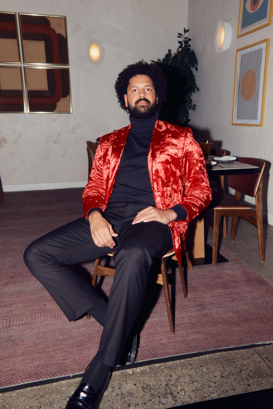 Inserch Crushed Velvet Blazer