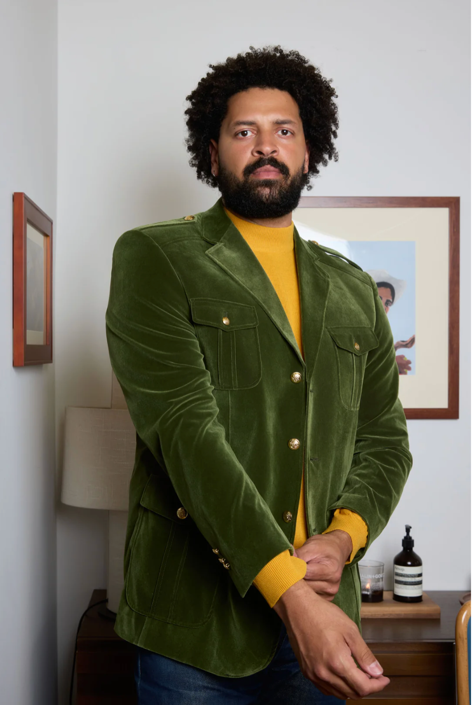 Inserch Velvet Military Blazer