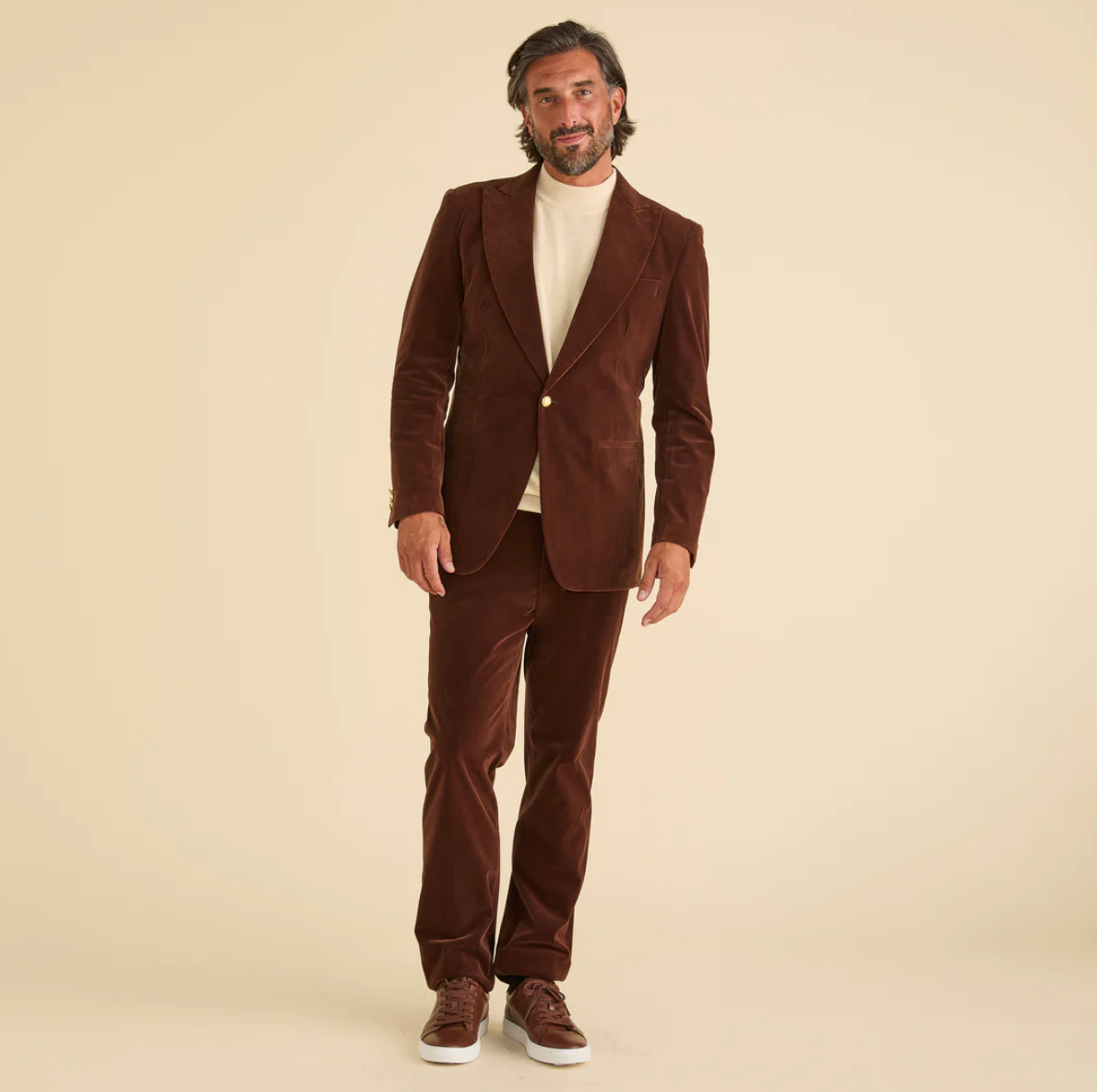 Inserch Single Breasted Velvet Blazer