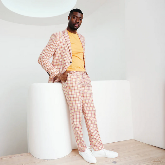 Inserch Houndstooth Linen Pants